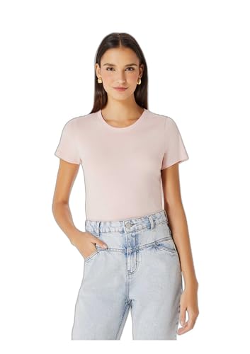 Blusa Básica Feminina Manga Curta - Rosa M