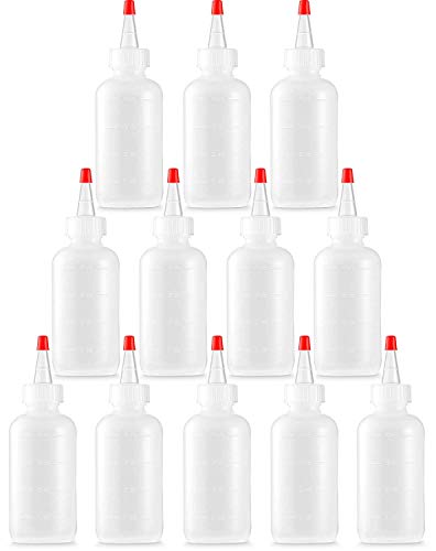 BAR5F Applicator Bottle 4 oz | SqueezFlow Design | Tip without Hole | Cut the Top for Custom Appliacations of Your Choise (Pack of 12)