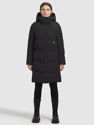 khujo Gewatteerde lange jas met labeldetail, model 'DARKA' in kit online kopen | P&C