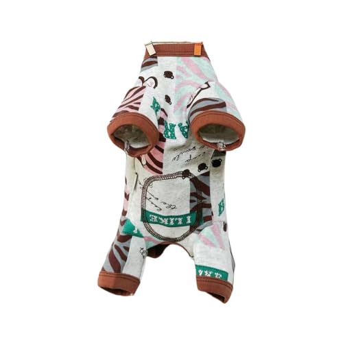 TaniWina 犬 術後服 術後ウェア エリザベスカラーに代わる 皮膚保護 傷舐め 傷口の保護 小型犬 アニマル柄ロンパースになります 術後服 犬 男の子 (L,グレー)