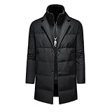 Chaqueta cortavientos de plumón de pato de invierno para hombre, Negro, XS