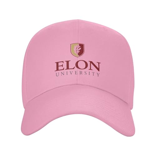 Elon University Baseball Caps Dad Hats Adjustable Size Outdoor Cap-Pink