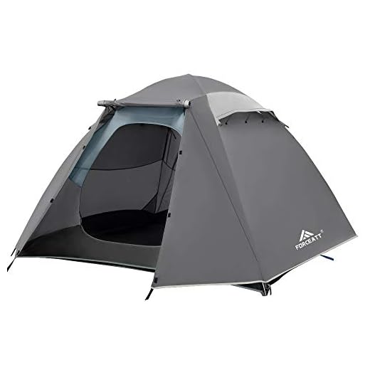 Forceatt Tienda De Campaña 4 Personas, con 100% A Prueba De UV/Viento/Impermeable, Tienda de Techo de Doble Capa Portátil Ultraligera, para Trekking, Camping, Playa, Aventura Etc
