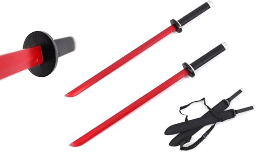 Foam Sword Practice Swords Sparring Training Swords with Nylon Sheath. (Red)