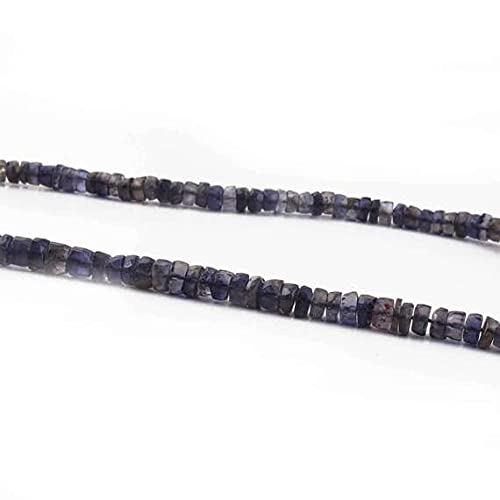 Perles iolite 5mm en rondelles facettées pour création de bijoux de 14 pouces