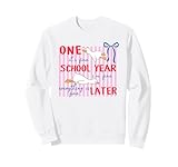 Funny Goose Striped One School Year Later I'm Fine Teacher Sweatshirt
