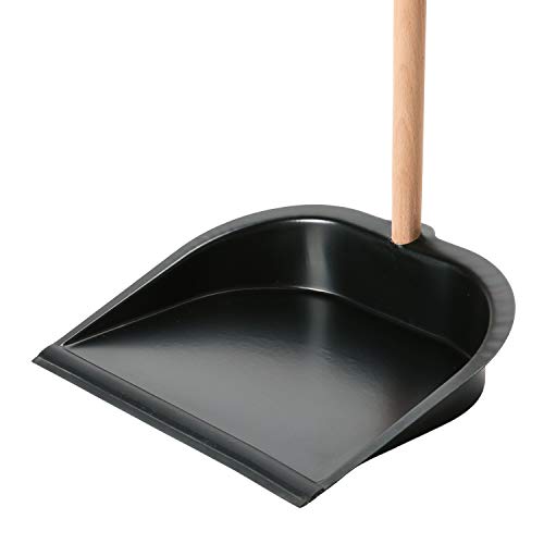 Creative Co-Op Beech Wood Broom & Standing Metal Dust Pan, Natural & Black #TOP3