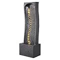 VEVOR Outdoor Water Fountain, 38.58 in Height Fountain and Waterfall, 1-Tier Floor Standing Rock Base Style Fountains with with LED Light and Pump, for Outdoor Indoor Garden, Home, Patio & Backyard