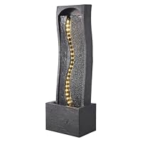 VEVOR Gartenbrunnen für draußen, 98 cm Höhe, moderner Wasserfall, mit LED-Beleuchtung und Pumpe, für Garten, Terrasse, Hinterhof, Heimdekoration, Außenbereich, Büro, Meditationsraum
