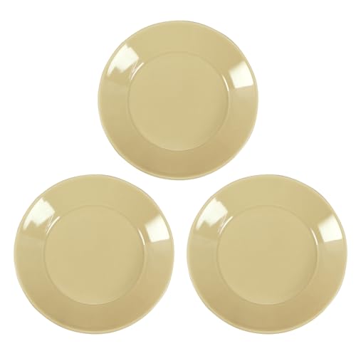 山加商店 美濃焼 「 ナチュラルダイニング 」 プレート 皿 3個 ファミリー 食器セット 径約13×3cm 電子レンジ可 食洗機対応 日本製 HD無地 ベージュ YMK124-257S