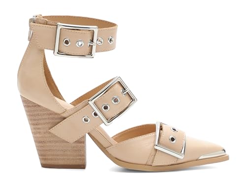 Mi.iM Hendrix Chunky Heel Buckle-on Pointed Toe Sandals