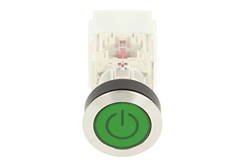 Schlegel 23.000.775 Push Button Stainless Steel, Green Button Cap, Label Symbol On/Off, Push Contact Sensor 2 Openers, Screw Connection - Image 4
