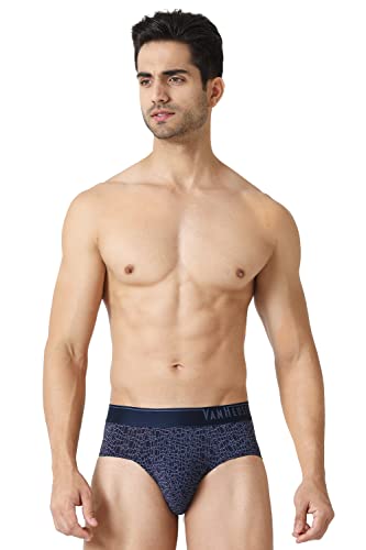Image of Van Heusen Men Regular Fit 4 Way Stretch Body Defining Fit Allover Print Briefs - Available in Pack of 1 & 2