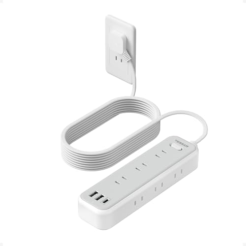 延長コード 5m 電源タップ 薄型プラグ usb たこあしコンセント テーブルタップ TESSAN 9個AC口 2個type-Aポート 1個USB-Cポート長い 電源コード OA タコ足配線 マルチ 一括スイッチ付き 壁掛け 卓上