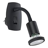 La lampe LED GU10 à faible consommation d'énergie est incluse et offre un éclairage blanc chaud agréable (3000 Kelvin, 4,5 watts, 345 lumens) ; dimensions : longueur 7 cm, projection 18 cm, hauteur 10 cm