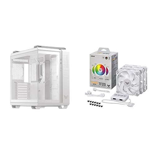 ASUS Bundle of TUF Gaming GT502 Horizon TG ARGB White + TUF Gaming TF120 ARGB White Edition 3in1