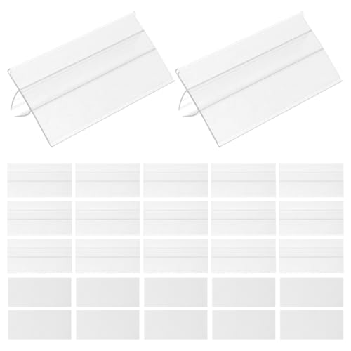 OUNONA Transparente Regaletikettenhalter 8.00X4.20X2.50Cm 50 Stück Kunststoffclips Für Drahtregale Und Regalbeschriftung Im Einzelhandel Büro Und Lagerorganisation