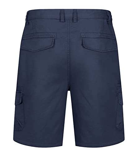 Tacvasen Men's Casual Cotton Cargo Shorts With Zipper Pockets For Hiking Working Navy, 36 #TOP2