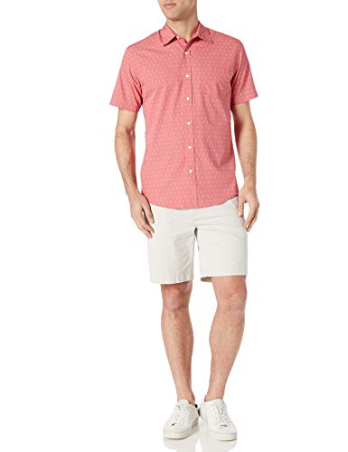 Image of Amazon Essentials Men's Regular-Fit Short-Sleeve Poplin Shirt, Collared, Washed