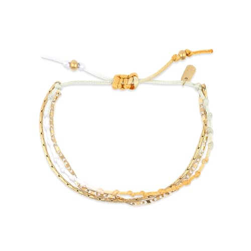 Pura Vida Ombre Knot Layered Neutral Bracelet - Premium Materials - Adjustable Sliding Knot One Size