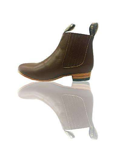 ARAGON CHELSEA BOOTS, Ankle Leather Boots, Men’s Boots. CLASSIC MODEL. (US MEN 10, COGNAC)