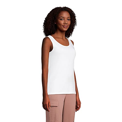 Lands' End Womens Cotton Tank Top White Petite X-Large #TOP3