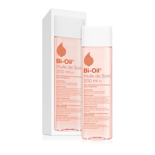 Bi-Oil Huile de Soin Pour la Peau – Soin Spécialisé pour les Vergetures, Cicatrices, Peau Sèche et Teint Irrégulier – 1 x 200 ml