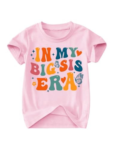 Image of Toddler Big Sister Tee in My Big Sis Era Graphic T-Shirt Big Sis Announcement Crewneck Shirts Sibling Reveal Tops