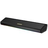 Monster SD100 Computer Speakers for Desktop PC, 28W Stereo PC Speakers with TWS Wireless Pairing, Bluetooth 6.0 & 3.5mm Aux-in PC Sound Bar, Deep Bass, Built-in Mic, for Laptop, Monitor, Gaming Setup