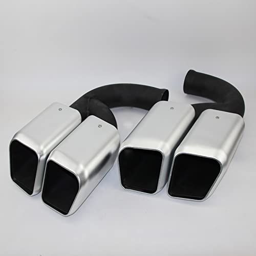 NCLFIDX Silenciador de Tubo de Escape, Garganta Trasera, Boca Cuadrada, Cuatro, Apto para Porsche Cayenne 11~14,V6 Cover