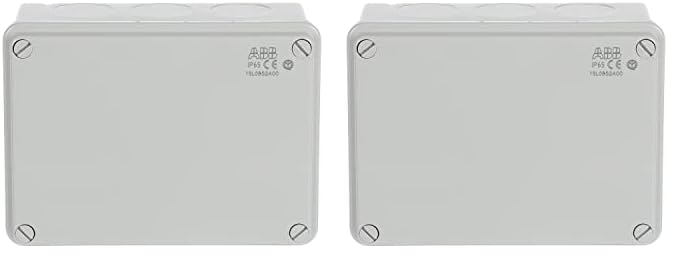 ABB ABB IP65 Junction Box • Fully Dust Sealed Enclosure • Waterproof Electric Cable Connector Unit • Shockproof Adaptable Indoor/Outdoor Box • 153 x 110 x 66mm (Pack of 2)