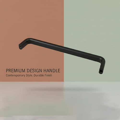 Image of Atlantic Stainless Steel Capsule D Drawer, Cabinet Handles, Matte Black, 8 Inch - Set of 12, Black Finish Pull Handles