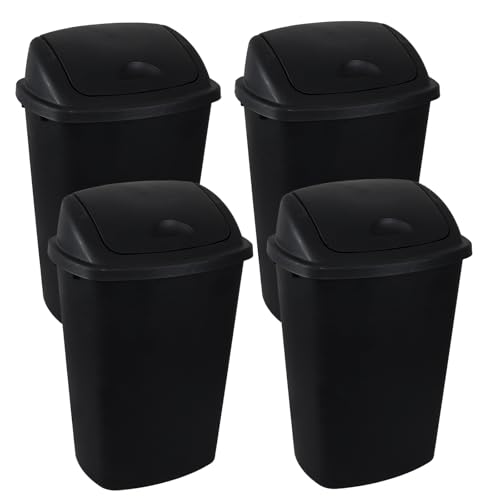 Canecas de basura 13 galones pack 4 negras plástico miniatura 6