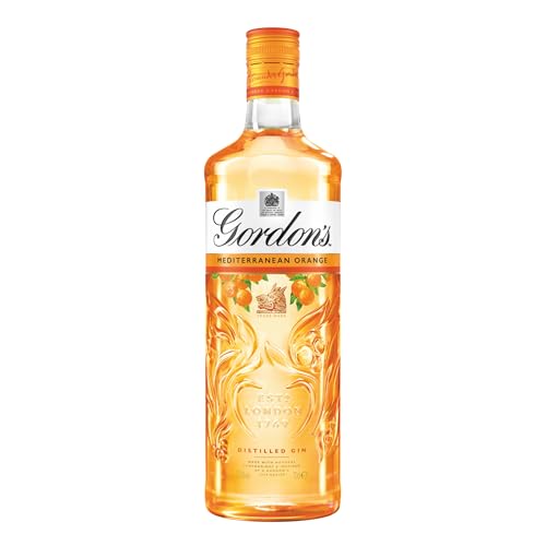 Gordon's Mediterranean Orange | 37.5% vol | 70cl | Distilled Flavoured Gin | Refreshing Zesty Orange Gin | Ideal with Tonic | Pairs the Classic Taste of Gordon's with Oranges