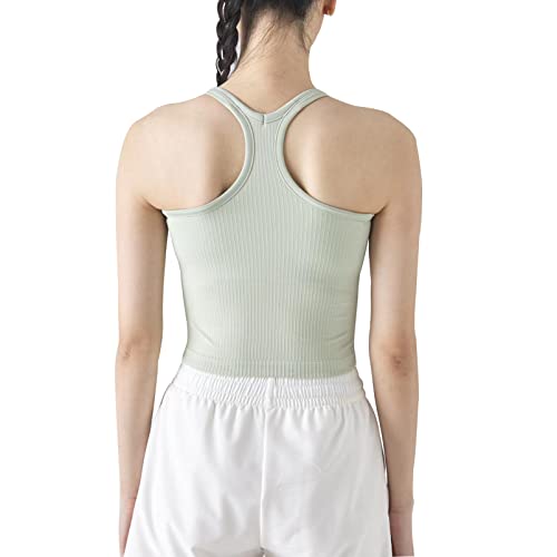 Image of sphinx cat Womens Ribbed Workout Crop Tops with Built in Bra Yoga Racerback Tank Top Slim Fit