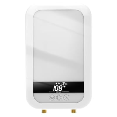 Antuony 110V Tankless Electric Water Heater,4500W Under Sink On Demand Instant Hot Water Heater,LCD Touch Screen tankless Water Heater (4500 W, White)