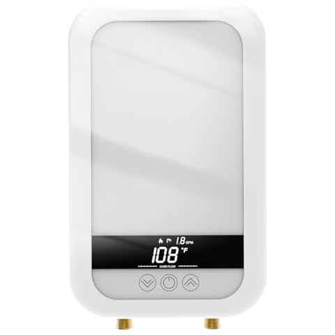 4500W Tankless Water Heater Electric,110V Electric Water Heater With Digital Display,Instant Hot Water Heater On Demand Water Heater Under Sink Cover