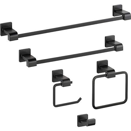Image of Delta Towel Rack | 18 Inch Matte Black Towel Bar for Bathroom, Kitchen | Ara Accessories