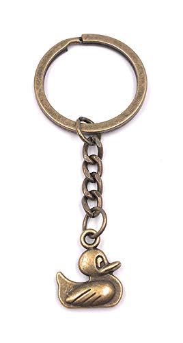Onlineworld2013 Llavero Bronce Pato Mallard Pato Metal Colgante Encanto