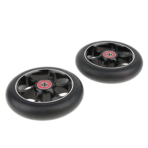 Roues trottinette 110mm aluminium polyuréthane noir avec roulement