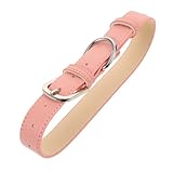 KOMBIUDA Collar Ajustable para Perros y Gatos Collar de PU Transpirable y Suave Diseño Antiestrangulación Rosa Minimalista para Cachorros y Perros Grandes Uso Diario y Entrenamiento