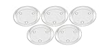 Obecome Round Clear Glass Pillar Candle Holder Plate for Wedding,Set of 5