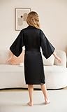 CuteOn Girls Robe Kimono Satin Silk Girl Bathrobe Dressing Gown Black Size 11-14Years - (Height 145-160cm) - Image 7