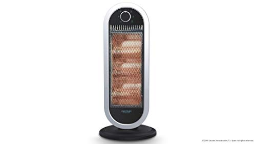 Cecotec Radiador de Cuarzo Ready Warm 7300 Quartz Sky. 3 Potencias, Oscilación, Rejilla de Seguridad, Sistema Anti vuelco, 1200 W