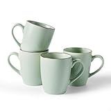 famiware Venus Coffee Mugs for 4, 12 oz Mug Set, Dringking Cup with Handle for Coffee, Tea, Cocoa, Milk, Light Green