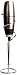 BonJour Battery-Powered Cafe Latte Frother with Stand, Chrome/Black