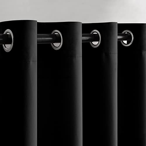 MIULEE Black Blackout Curtains for Living Room 2 Panel Set - Image 3