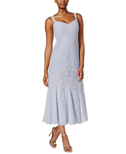 Image of Elegant Beaded Pebble Georgette Mid-Calf Slip Dress W /Matching 3 /4 Sleeve Jacket - Two-Piece Set for Formal Events