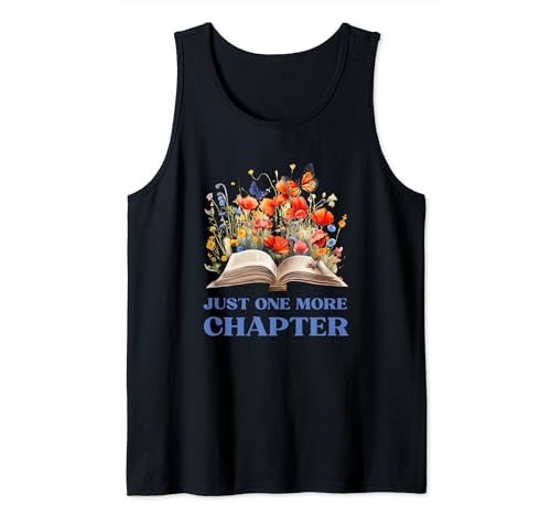 Solo un capítulo más leyendo libros, flores, mariposas Camiseta sin Mangas