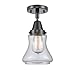 Innovations 447-1C-BK-G192 Transitional One Light Flush Mount from Franklin Restoration Collection in Black Finish,